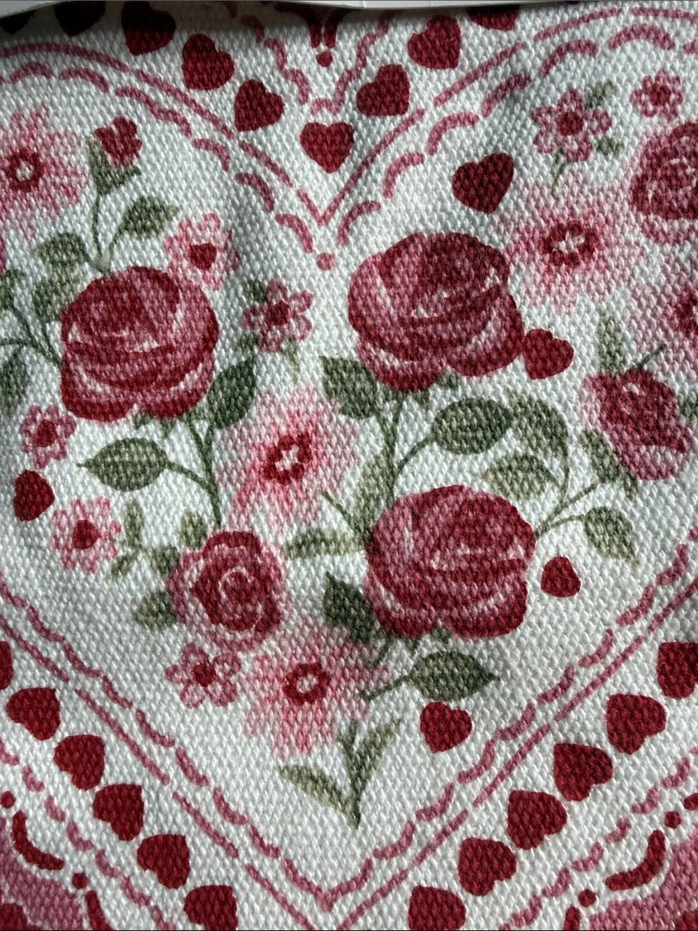 Shabby Chic Rose Heart Pink and White Placemat Set of 4 New